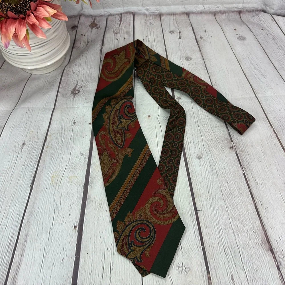 tommy hilfiger silk tie deep rich jewel colors preppy business office
